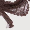 Foulard en dentelle marron fonc&eacute; femme