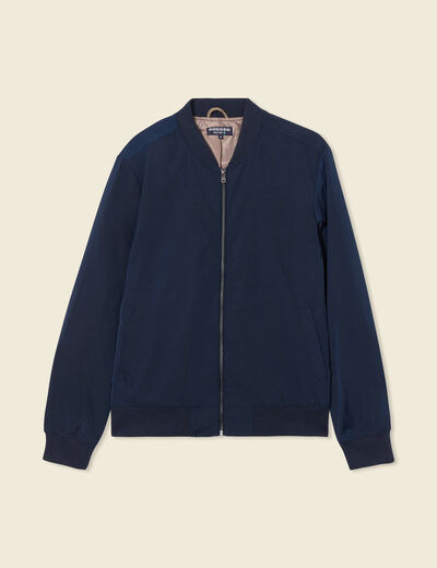 Blouson teddy éco-responsable bleu marine homme