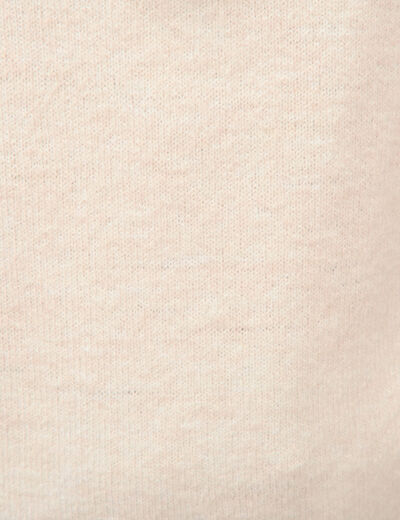 Pull &agrave; capuche zipp&eacute; beige femme