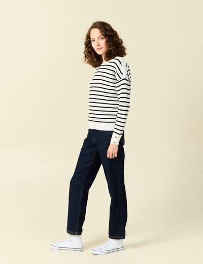 Pull manches longues ecru femme