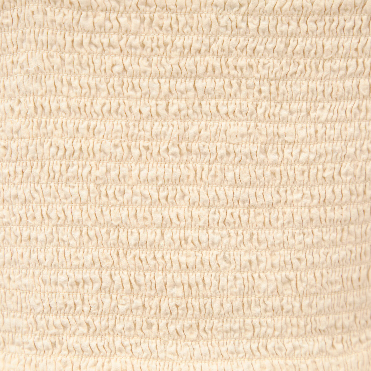 Robe col v &agrave; bretelles en coton creme femme