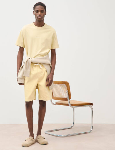 Bermuda en coton jaune clair homme