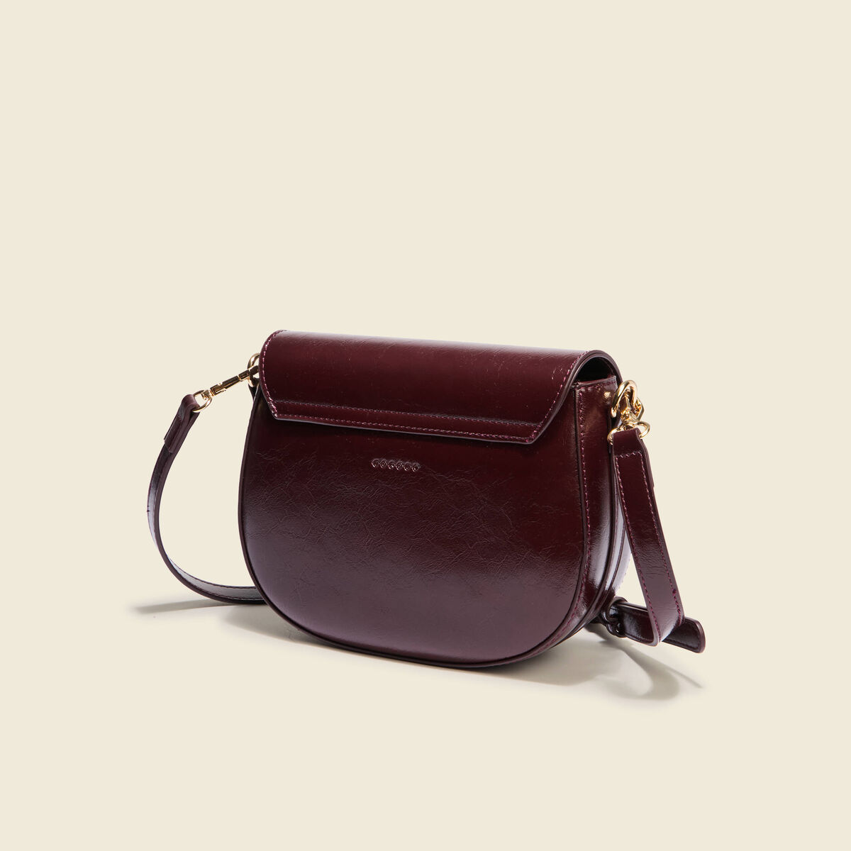 Sac bandoulière avec doublure prune femme