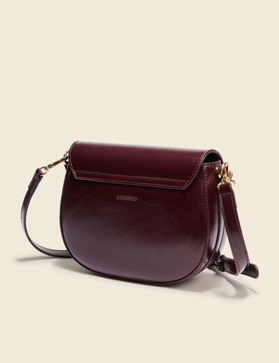 Sac bandoulière avec doublure prune femme
