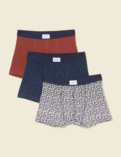 Lot 3 boxers marron cognac homme