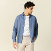 Chemise manches longues bleu foncé homme