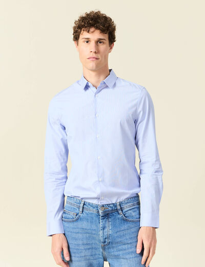 Chemise manches longues bleu foncé homme