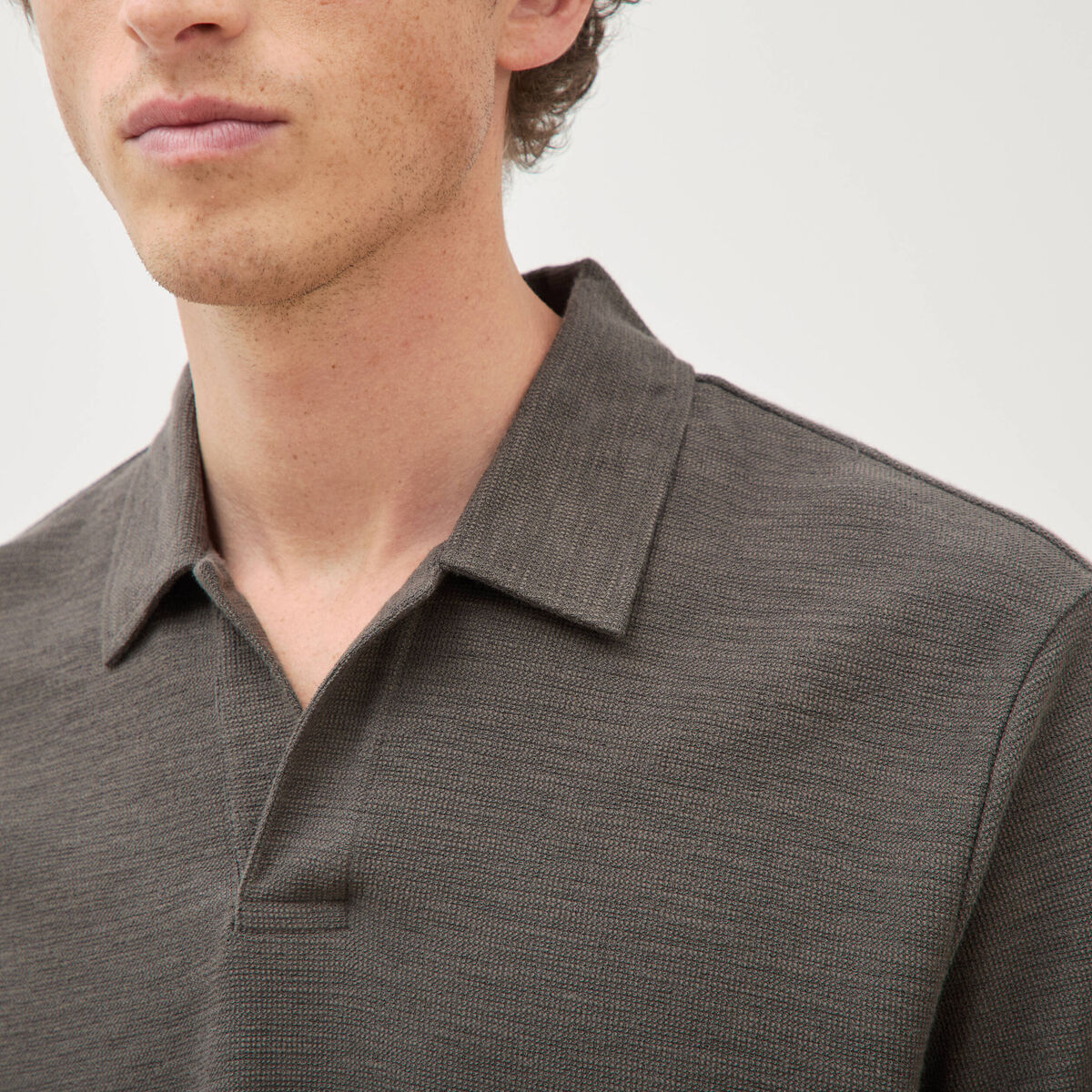 Polo manches courtes vert fonc&eacute; homme