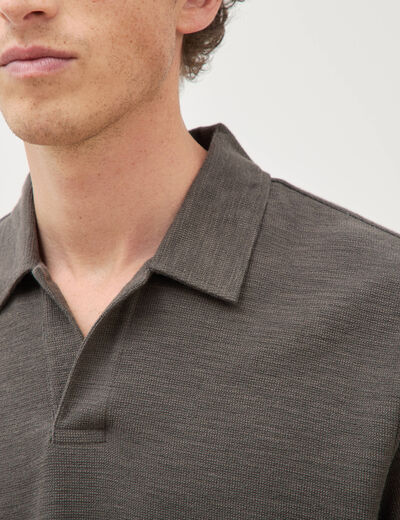 Polo manches courtes vert fonc&eacute; homme