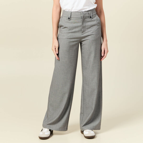 Pantalon large fluide gris femme