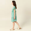 Robe évasée dos en V vert femme