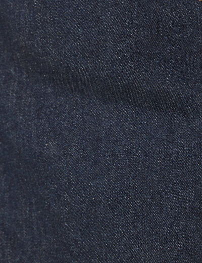 Jupe-short droite en jean denim brut rinse femme
