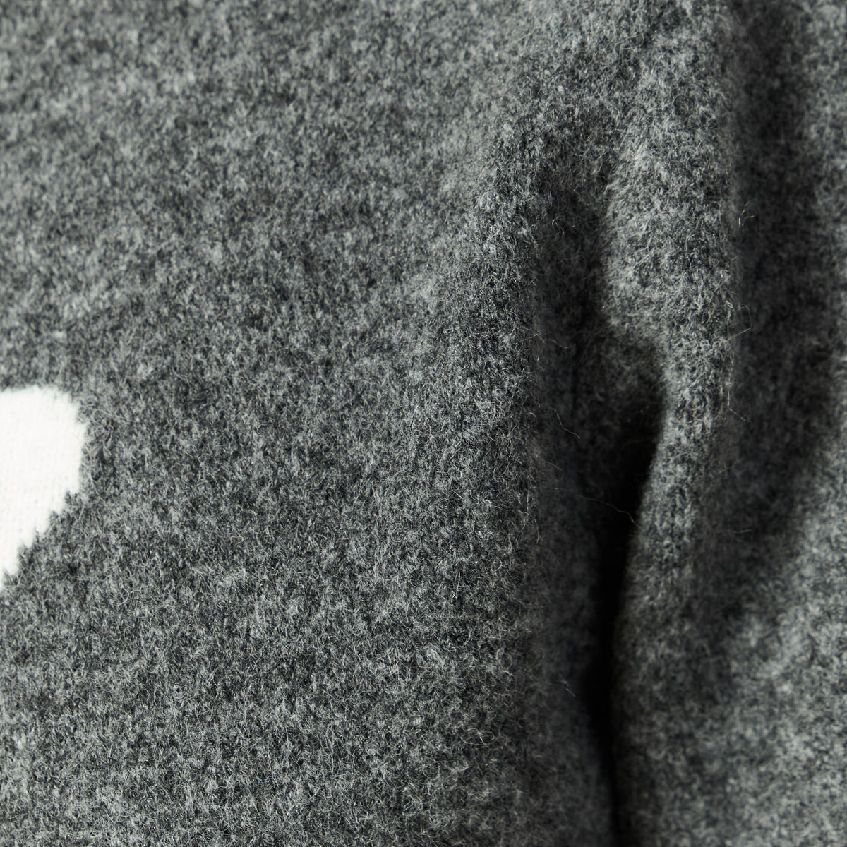 Pull col rond manches longues gris fonc&eacute; homme