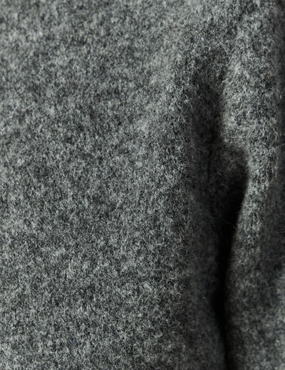 Pull col rond manches longues gris fonc&eacute; homme