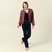 Gilet matelassé col rond rouge foncé femme