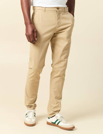 Pantalon chino longueur 32 taupe homme