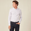 Chemise cintr&eacute;e en coton manches longues blanc homme