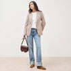 Jeans straight taille standard bleu femme