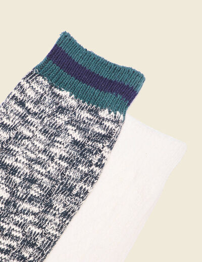 Lot 2 paires chaussettes vert foncé homme