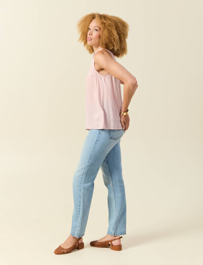 Blouse sans manches rose clair femme