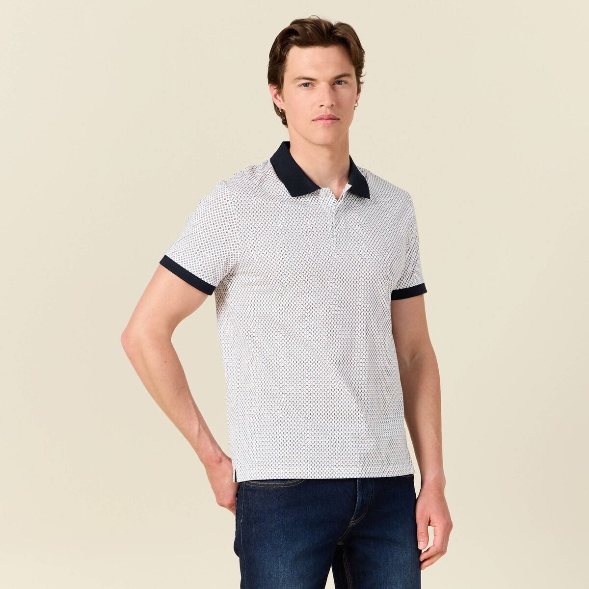 Polo éco-responsable blanc homme