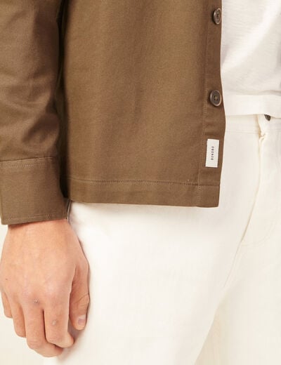 Surchemise manches longues taupe homme