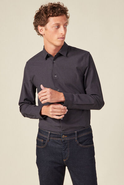 Chemise éco-responsable gris foncé homme