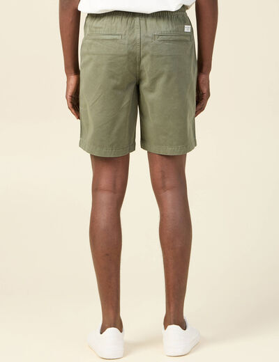 Bermuda droit à coulisse vert kaki homme