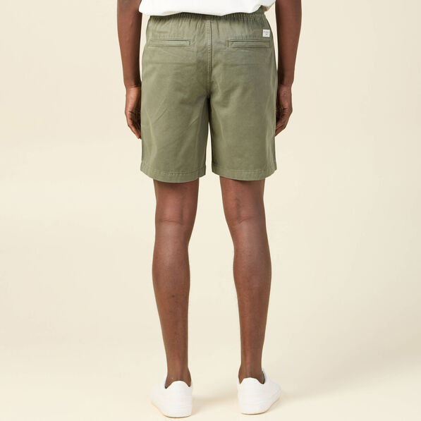 Bermuda droit à coulisse vert kaki homme