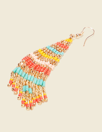 Boucles d'oreilles pendantes multicolore femme