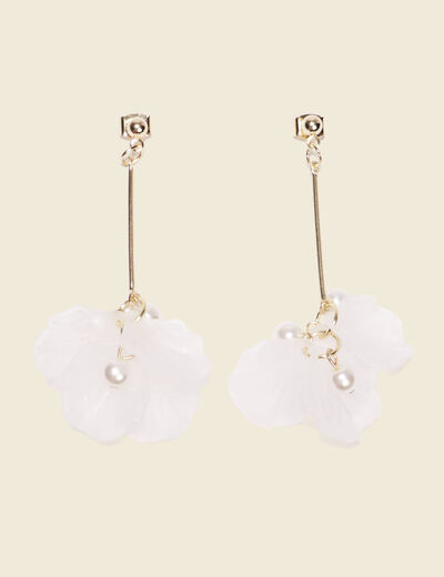 Boucles d'oreilles pendantes blanc femme
