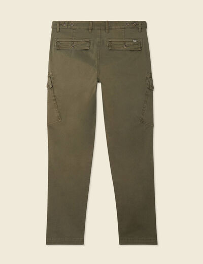 Pantalon cargo droit vert kaki homme