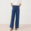 Jeans wide large taille haute bleu clair femme