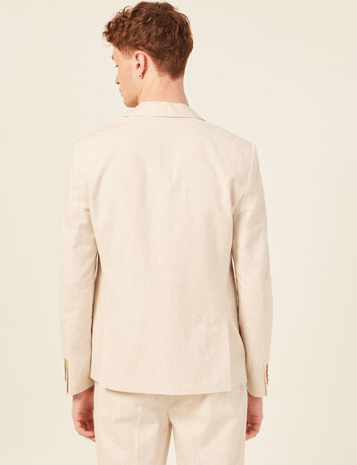 Veste blazer boutonnée beige homme