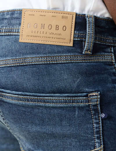 Jeans homme slim effet used denim brut homme