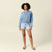 Blouson boutonné en jean denim used femme