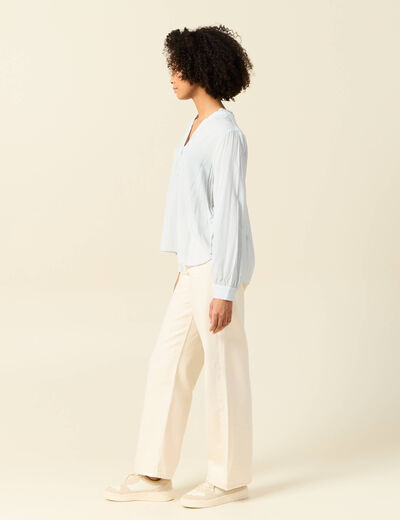 Blouse manches longues bleu ciel femme