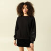 Sweat col rond manches longues noir femme