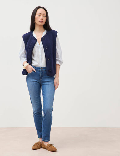 Jeans slim 7/8&egrave;me denim stone femme