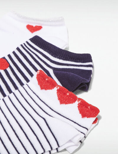 Lot 3 paires chaussettes blanc femme