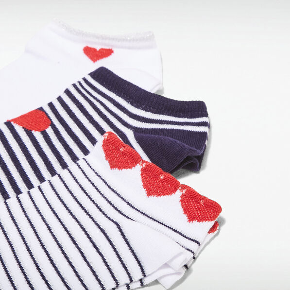 Lot 3 paires chaussettes blanc femme