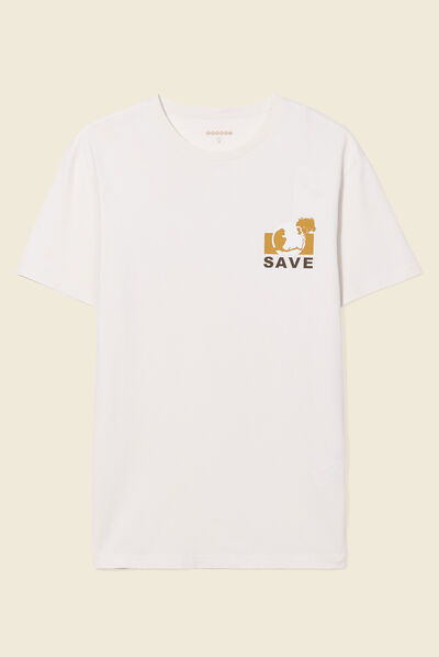 T-shirt manches courtes ecru homme