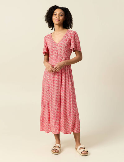 Robe longue éco-responsable rouge femme