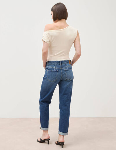 Jeans girlfriend 5 poches denim stone femme