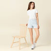 Short mom en jean denim bleach femme