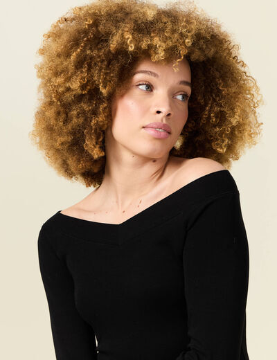 T-shirt manches longues noir femme