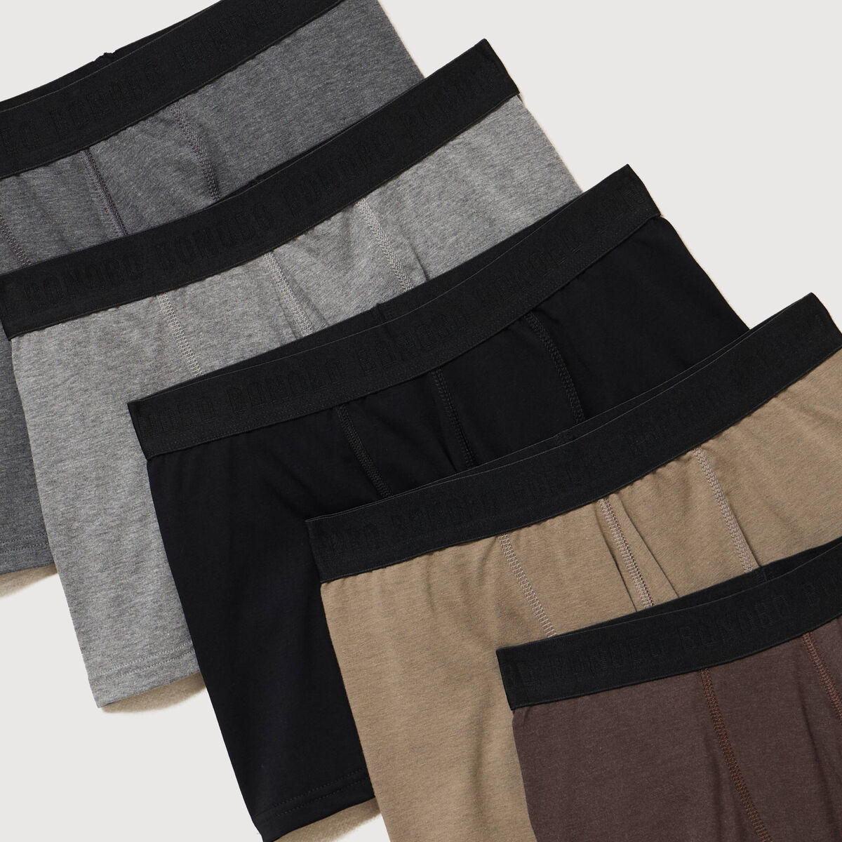 Lot de 5 boxers marron fonc&eacute; homme