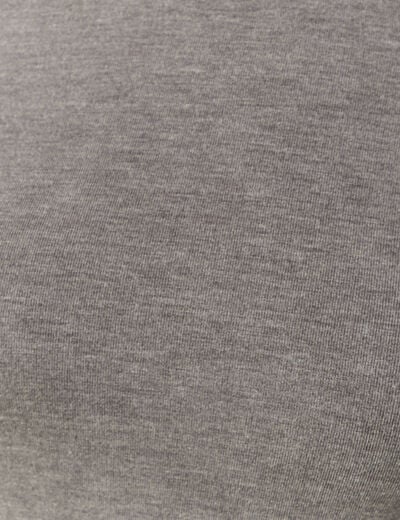 T-shirt cintr&eacute; manches longues col rond gris fonc&eacute; femme