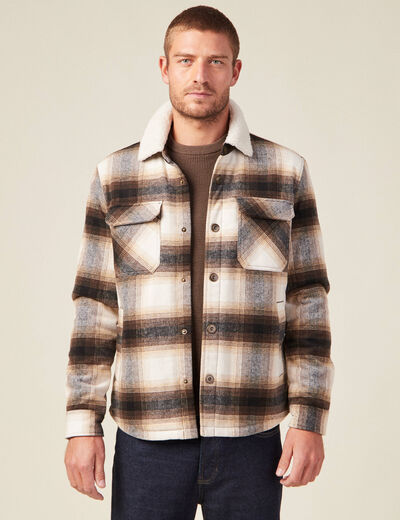 Veste surchemise ample ecru homme