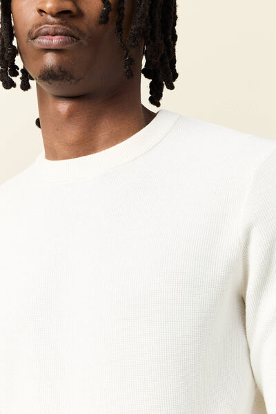 Pull éco-responsable ecru homme